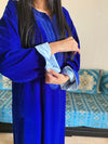 Caftan oriental velours bleu royal