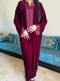 Caftan oriental velours grenat