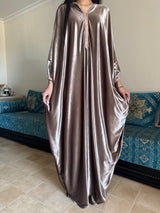 Caftan oriental velours taupe