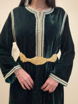 Caftan oriental velours émeraude
