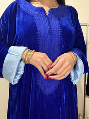 Caftan oriental velours bleu royal